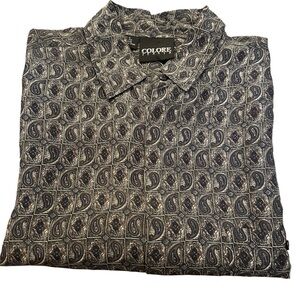 90s vintage Colore Italia collared oversized pure silk shirt size XL